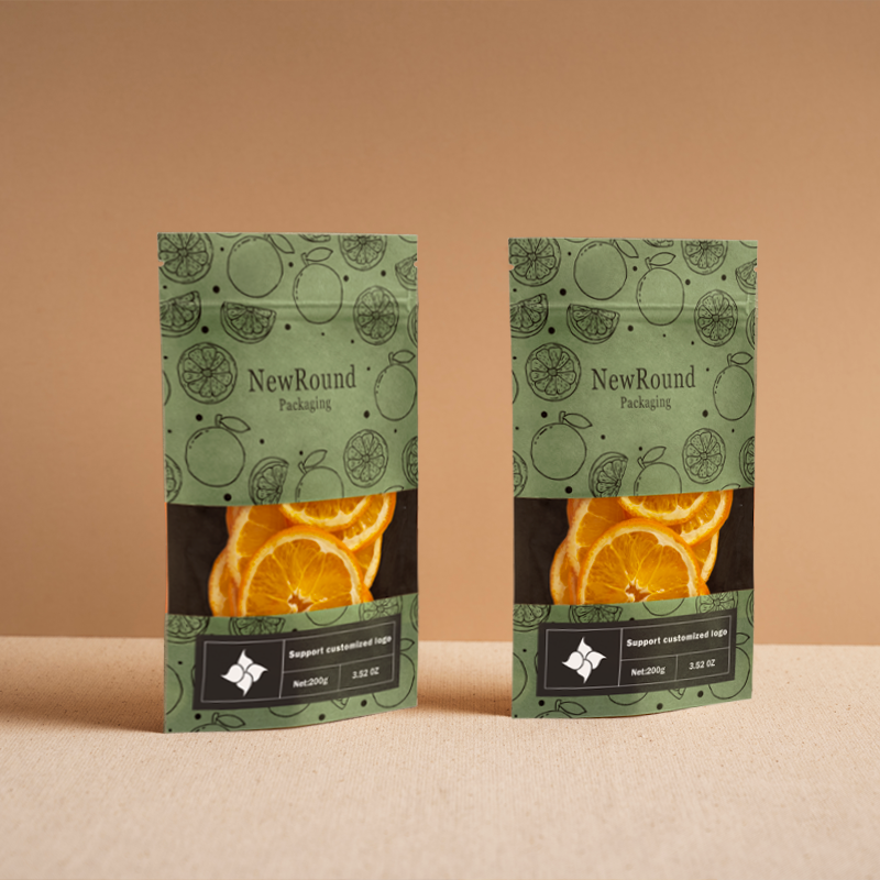 حقيبة حزمة الورق Zipper Kraft مع نافذة