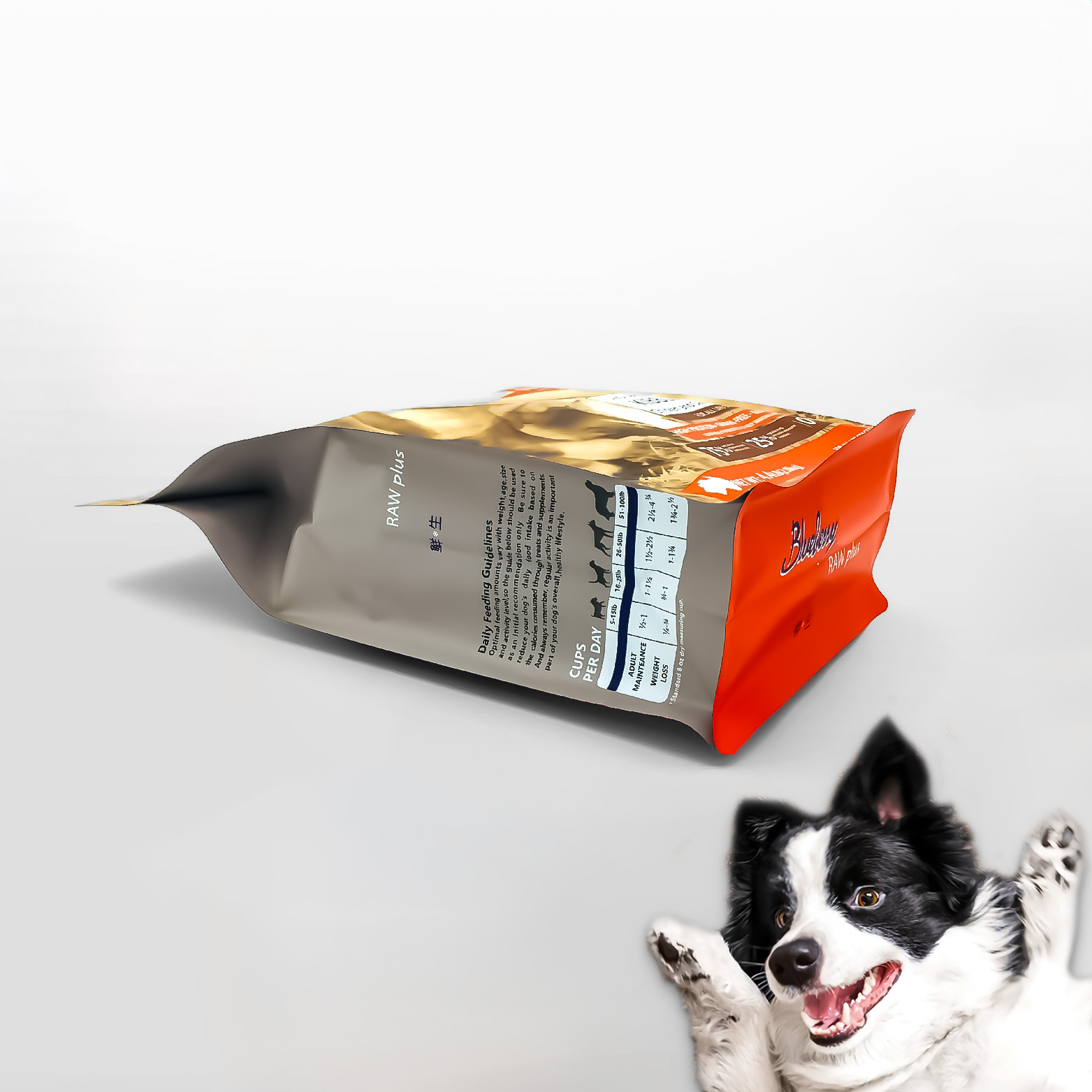 حقيبة تغليف بلاستيكية سريعة تحمل علامة Gusseted Poly Dog Cat Travel ومعبأة من أجل درجة الطعام